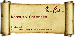 Kossuth Csinszka névjegykártya